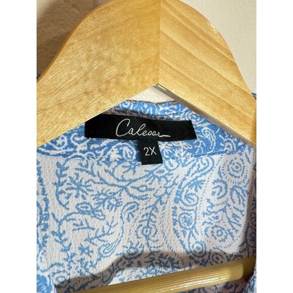 Calessa Women’s Button Up Long Sleeve Tunic Blouse Patchwork Plus size 2X - Picture 4 of 8